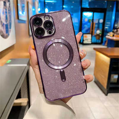 iPhone accessories distributors iPhone 15 case electroplated glitter magsafe case